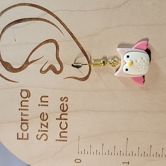 Floral Owl Drop Earrings - Picture 4 of 4